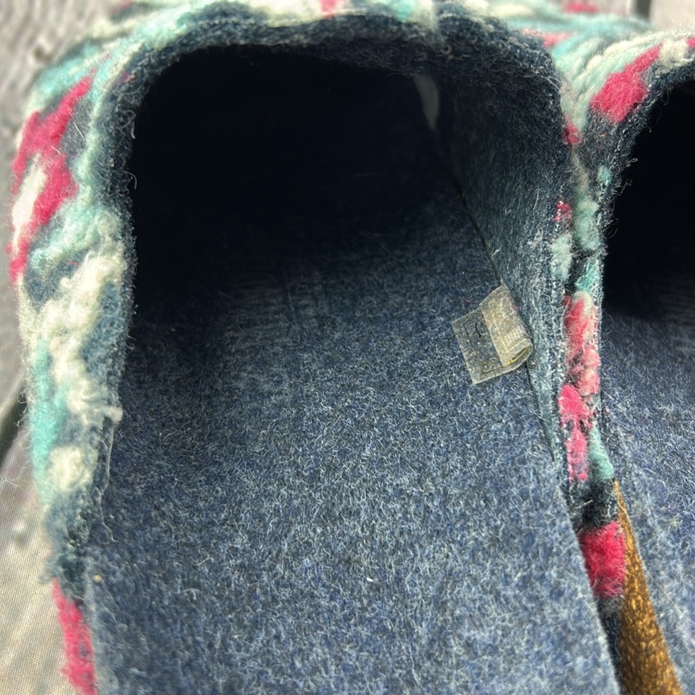 MANDEL Made in Italy Blue White & Pink Stars Slip On Clogs Mules Flats - Picture 15 of 17